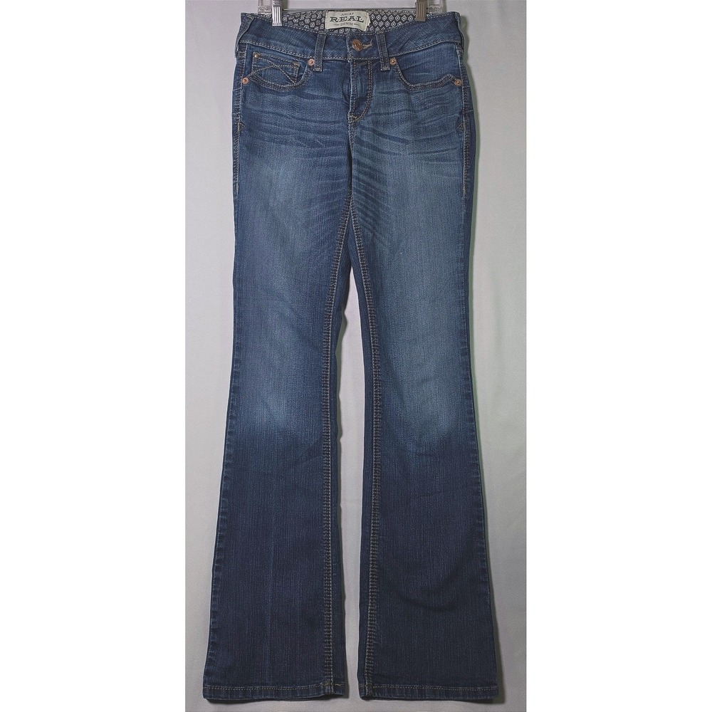 Ariat REAL Denim Mid Rise Bootcut Jeans Blue 27L Long Inseam 10016202